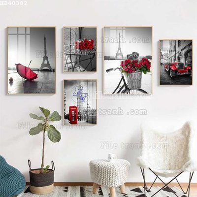 Chi tiết file tranh tráng gương File bộ tranh treo hiện đại HD40382 (ảnh gốc)