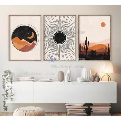 File gốc File bộ tranh treo hiện đại HD40444 (cho in 3D) độc đáo