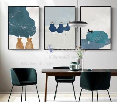 File gốc File bộ tranh treo hiện đại HD40456 (trang trí) phòng làm việc