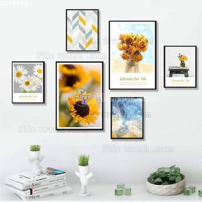 File gốc File bộ tranh treo hiện đại HD40478 (in tráng gương) sang trọng