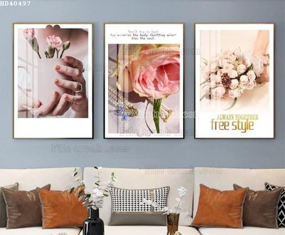 File gốc File bộ tranh treo hiện đại HD40497 (in tráng gương) sang trọng