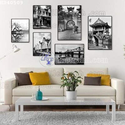 File tranh gốc in trần nhà File bộ tranh treo hiện đại HD40509 3D