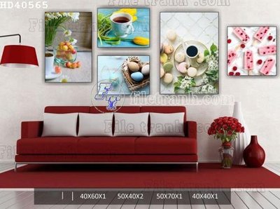 File in trần File bộ tranh treo hiện đại HD40565 (bản gốc) mây trời