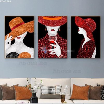 File gốc in tráng gương File bộ tranh treo hiện đại HD40584 chi tiết