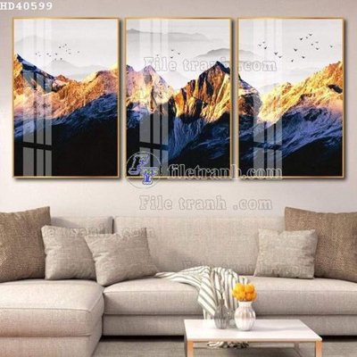 Tải file gốc in lụa File bộ tranh treo hiện đại HD40599 siêu nét