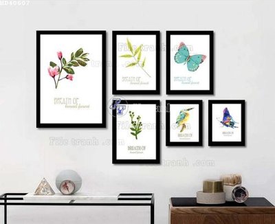 Tải file File bộ tranh treo hiện đại HD40607 (gốc) chủ đề phong thủy