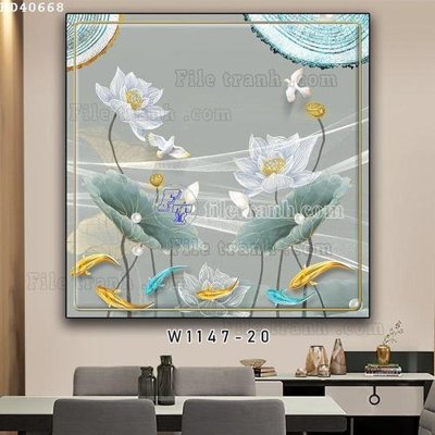 File in trần File bộ tranh treo hiện đại HD40668 (file gốc) xuyên sáng