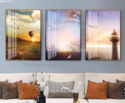 File gốc File bộ tranh treo hiện đại HD40687 (chuẩn CMYK) cho nhà in