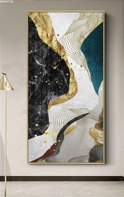 File tranh File bộ tranh treo hiện đại HD40726 (bản gốc) in lụa dán tường