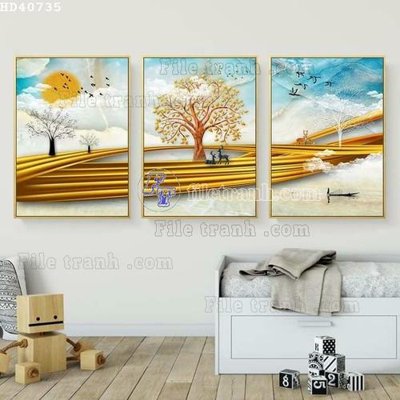 File tranh in mica File bộ tranh treo hiện đại HD40735 (độ phân giải cao)