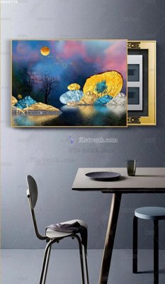 Ảnh gốc File bộ tranh treo hiện đại HD40739 (độ nét cao) in tráng gương