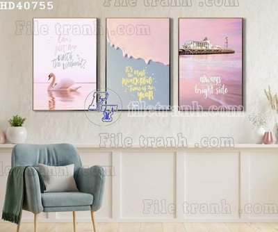 File gốc File bộ tranh treo hiện đại HD40755 (phong cách) châu Âu