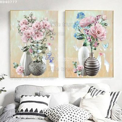 Hình ảnh file gốc File bộ tranh treo hiện đại HD40777 cho in UV