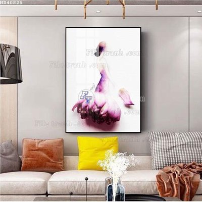File gốc File bộ tranh treo hiện đại HD40825 (in lụa) tranh mã đáo