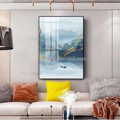 File in mica File bộ tranh treo hiện đại HD40863 (bản gốc) làm vách ngăn