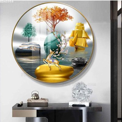 File tranh File bộ tranh treo hiện đại HD40958 (bản gốc) in lụa 5D