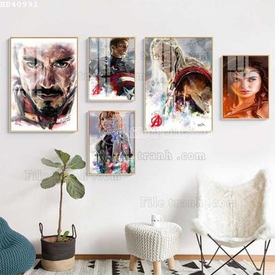 File gốc File bộ tranh treo hiện đại HD40991 (in tráng gương) ốp tường
