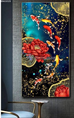 File in trần File bộ tranh treo hiện đại HD41015 (file gốc) hoa văn 3D