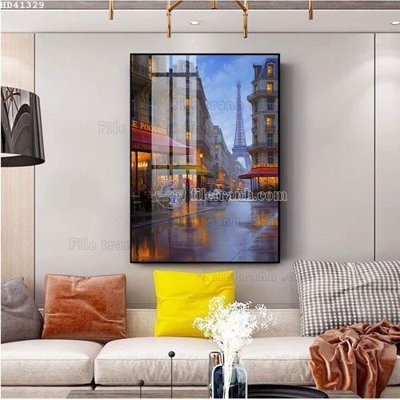 File tranh in trần 3D File bộ tranh treo hiện đại HD41329 (ảnh gốc)