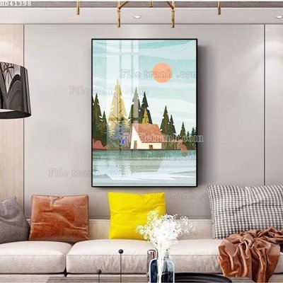 File tranh File bộ tranh treo hiện đại HD41398 (bản gốc) in lụa 3D