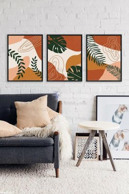 File tranh in trần 3D File bộ tranh treo hiện đại HD41555 (ảnh gốc)