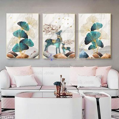 File gốc File bộ tranh treo hiện đại HD41570 (in tráng gương) nghệ thuật