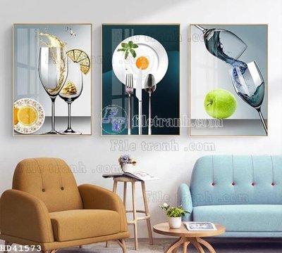 File tranh File bộ tranh treo hiện đại HD41573 (bản gốc) in canvas