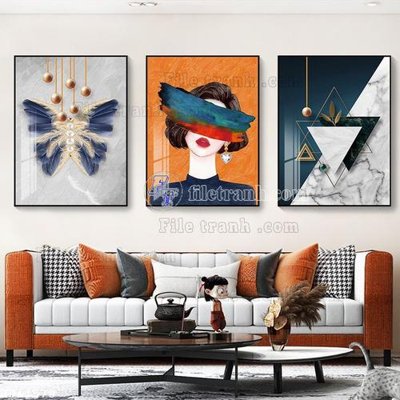 File gốc File bộ tranh treo hiện đại HD41578 (in ấn) không giới hạn