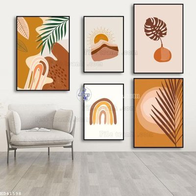 File tranh gốc PSD File bộ tranh treo hiện đại HD41598 còn nguyên layer