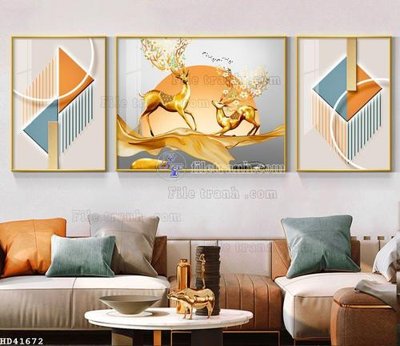 File gốc File bộ tranh treo hiện đại HD41672 (in lụa) cao cấp