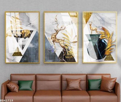 File tranh File bộ tranh treo hiện đại HD41719 (gốc) chủ đề động vật