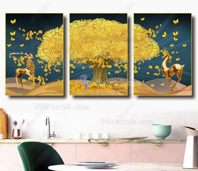 Tải file File bộ tranh treo hiện đại HD41743 (gốc) làm tranh trang trí