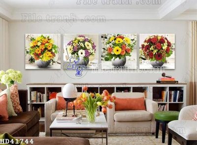 File gốc File bộ tranh treo hiện đại HD41744 (in tráng gương) nghệ thuật