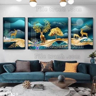 File in mica File bộ tranh treo hiện đại HD41759 (bản gốc) làm vách ngăn