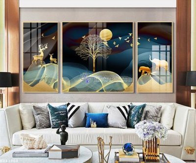 File tranh trang trí File bộ tranh treo hiện đại HD41808 (file gốc)
