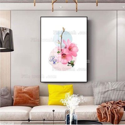 File tranh gốc in trần nhà File bộ tranh treo hiện đại HD41818 3D