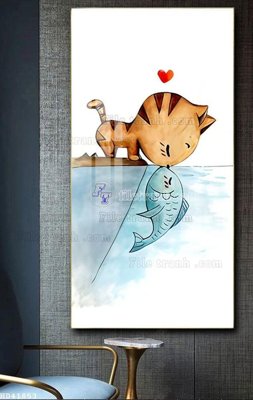 File tranh File bộ tranh treo hiện đại HD41853 (bản gốc) in lụa dán tường