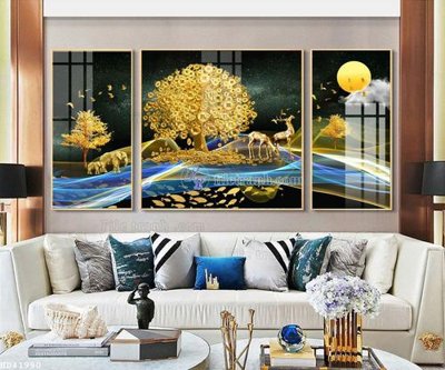 File gốc File bộ tranh treo hiện đại HD41990 (in lụa) họa tiết 3D