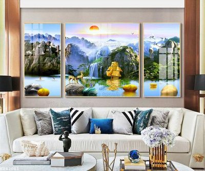 File in lụa File bộ tranh treo hiện đại HD42001 (tân cổ điển) File bộ tranh treo hiện đại HD42001