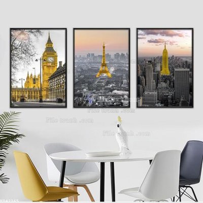 File tranh in trần File bộ tranh treo hiện đại HD42165 (ảnh gốc siêu nét)