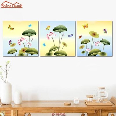 Tệp tin gốc File tranh bộ 3 hoa sen HD4232 (dùng cho in) File tranh bộ 3 hoa sen HD4232