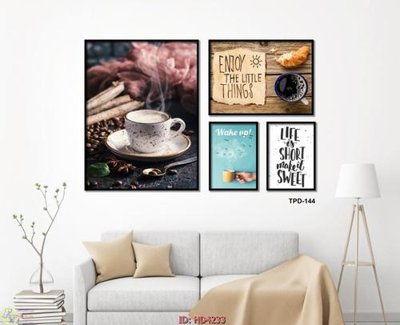 Ảnh gốc File tranh quán cà phê HD4233 (độ nét cao) in tráng gương