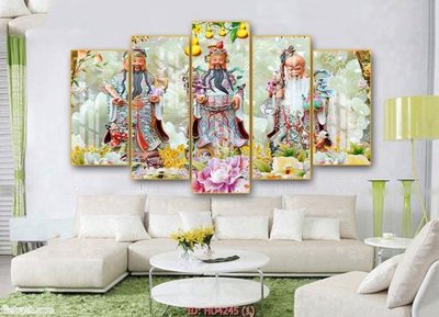 File tranh gốc Tranh bộ 3 ông phúc lộc thọ HD4245 (bản quyền) độc đáo
