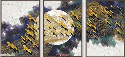 File in lụa Tranh bộ hiện đại HD4258 (phong cảnh) Tranh bộ hiện đại HD4258