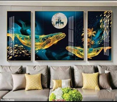 File tranh Tranh bộ hiện đại HD4302 (gốc) in vải canvas