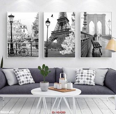 File in trần Tranh bộ hiện đại HD4389 (bản gốc) mây trời