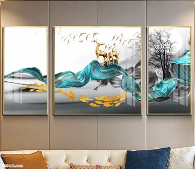 File in trần Tranh bộ hiện đại HD4609 (bản gốc) bầu trời