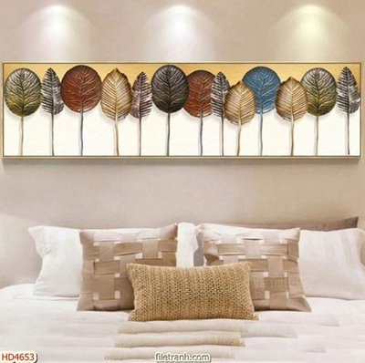 Ảnh gốc file in lụa Tranh bộ hiện đại HD4653 chi tiết