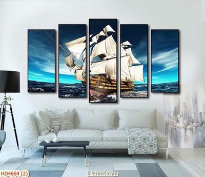 File tranh Tranh bộ hiện đại HD4664 (bản gốc) treo tường