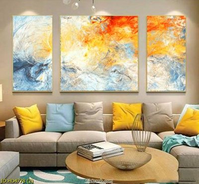 File ảnh Tranh bộ hiện đại HD4778 (gốc) in decal dán tường